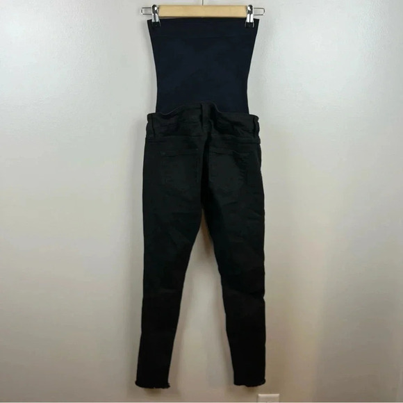 Blanqi Denim Maternity Skinny Jeans 0 Belly Support Distressed Black Full Panel - Picture 4 of 12